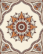 Ornate Mandala Inspired Floral Design Rug