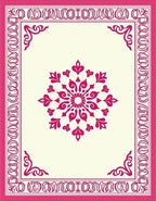 Ornate Pink Floral Mandala Design Rug
