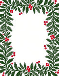 Green Holly Berries Garland Rug