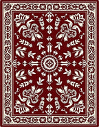 Classic Floral Medallion Border Rug