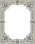 Elegant Black Floral Scrollwork Frame Rug