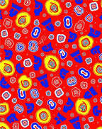 Abstract Bold Shapes Red Background Rug