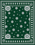 Festive Snowflake Winter Forest Design Rug