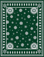 Festive Snowflake Winter Forest Design Rug