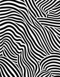 Abstract Wavy Black And White Stripes Rug