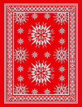 Red White Starburst Geometric Design Rug
