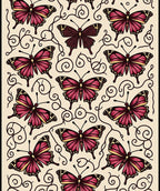 Vintage Butterfly Swirl Pattern Design Rug