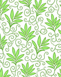 Green Leafy Swirls Pattern Rug