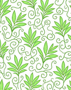 Green Leafy Swirls Pattern Rug
