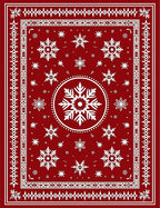 White Snowflake Border Tribal Rug