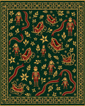 Regal Nutcracker Winter Forest Sleigh Red Rug