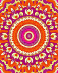 Vibrant Floral Mandala Pattern Design Rug