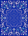 Elegant Blue Floral Symmetry Rug