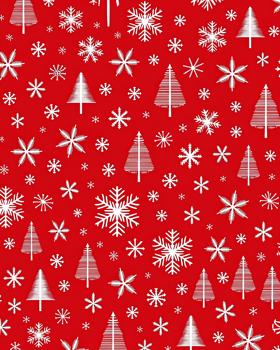 Winter Snowflakes Trees Pattern Design Rug