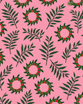 Green Leafy Branches with Red Berries Rug