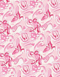 Contemporary Pink Swirl Abstract Design Rug