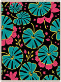Vibrant Tropical Black Floral Rug