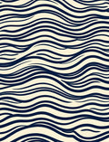 Navy And Cream Wavy Lines Rug