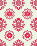 Red Sunburst Mandala Pattern Rug