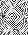Modern Geometric Spiral Pattern Rug