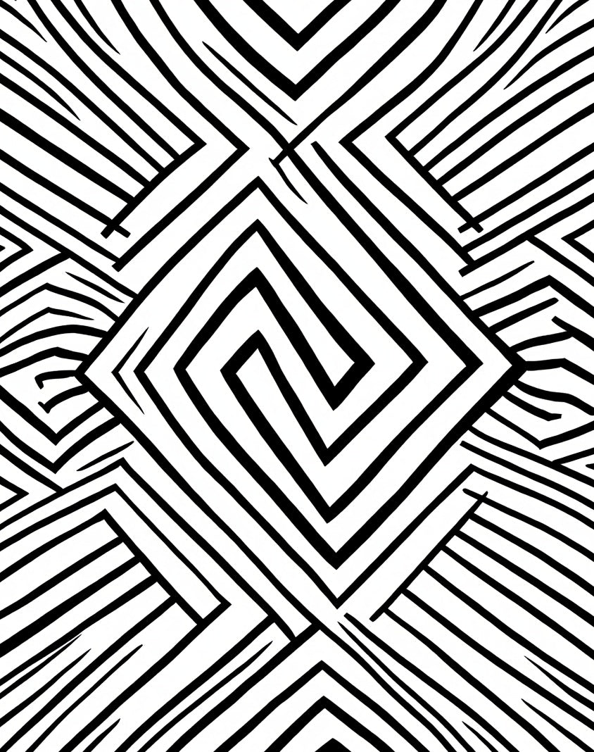 Modern Geometric Spiral Pattern Rug