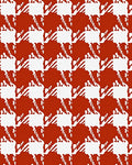 Red White Houndstooth Pattern Rug
