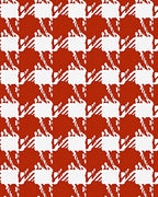 Red White Houndstooth Pattern Rug