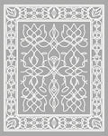 Intricate Floral Scrollwork White Design Rug