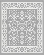Intricate Floral Scrollwork White Design Rug