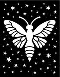 Night Sky Butterfly with Stars Pattern Rug