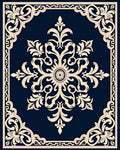 Ornate Scrollwork Floral Cream Rug