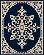 Ornate Scrollwork Floral Cream Rug