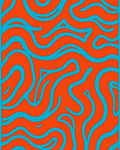 Abstract Wavy Blue Orange Pattern Rug