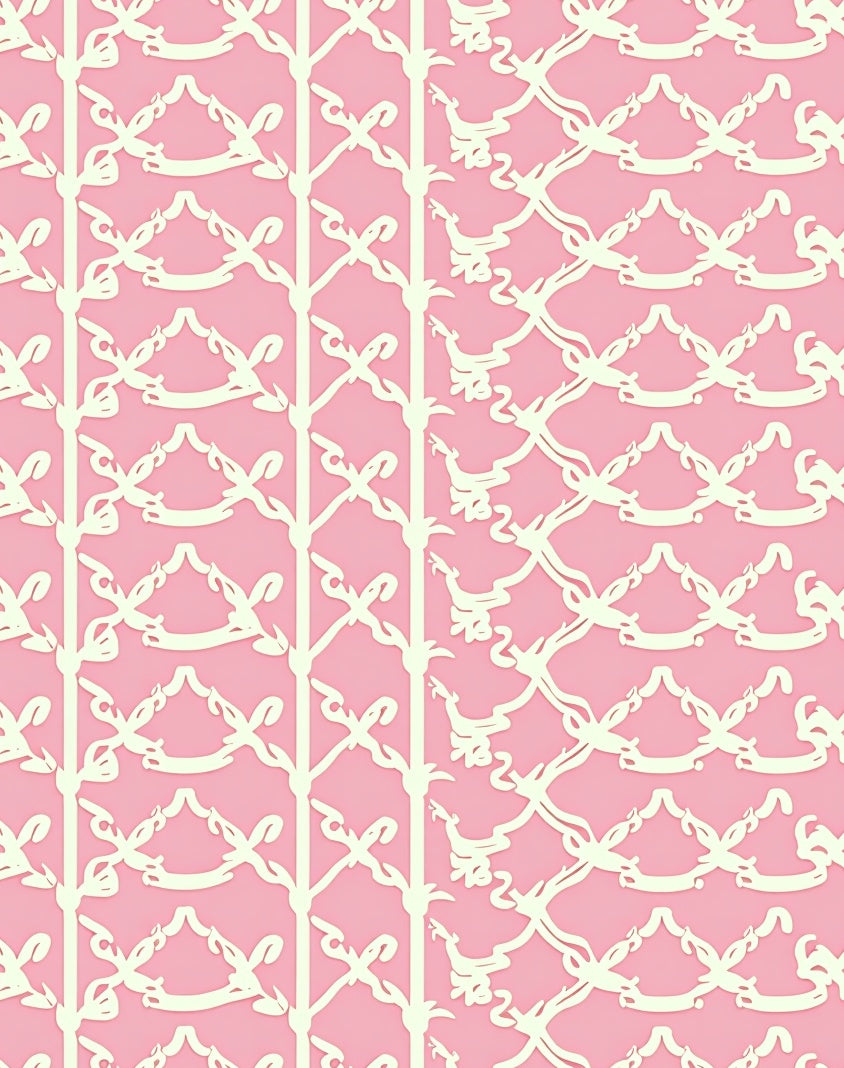 Ornate Lattice with Stylized Bows Pattern Rug