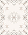 Elegant Floral Mandala Scroll Design Rug
