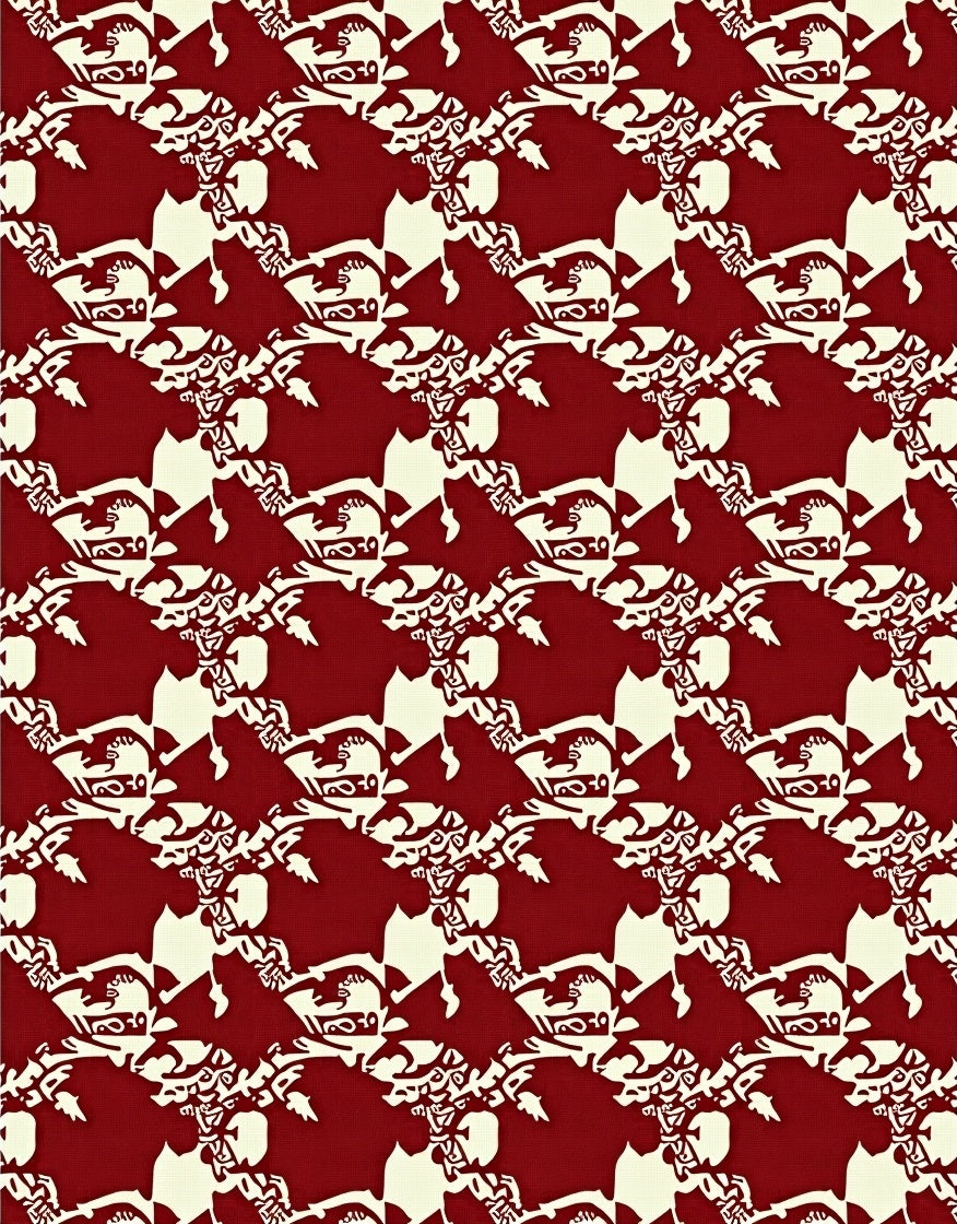 Cultural Red Cream Geometric Repeat Rug