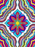 Vibrant Psychedelic Floral Wavy Pattern Rug