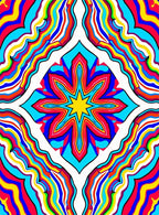 Vibrant Psychedelic Floral Wavy Pattern Rug