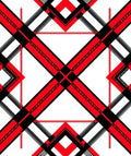 Bold Red Black Diagonal Plaid Pattern Rug