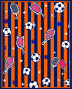 Sporty Objects On Striped Background Rug