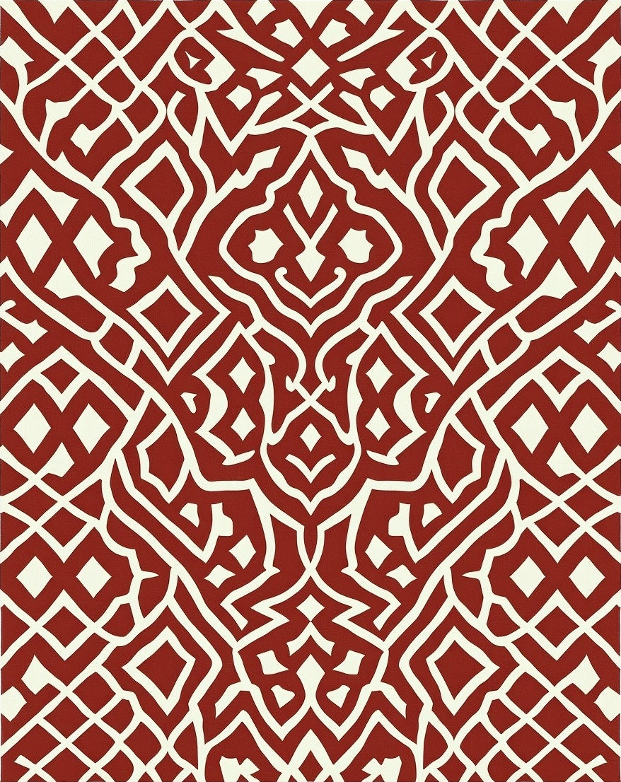 Intricate Lattice Interlocking Geometric Design Rug