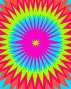 Radiant Starburst Psychedelic Pattern Rug