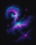 Vibrant Nebula Abstract Cosmic Pattern Rug