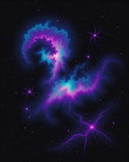 Vibrant Nebula Abstract Cosmic Pattern Rug