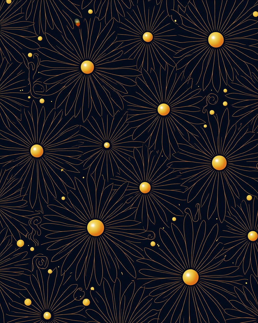 Dark Floral Sunburst Arrangement Rug