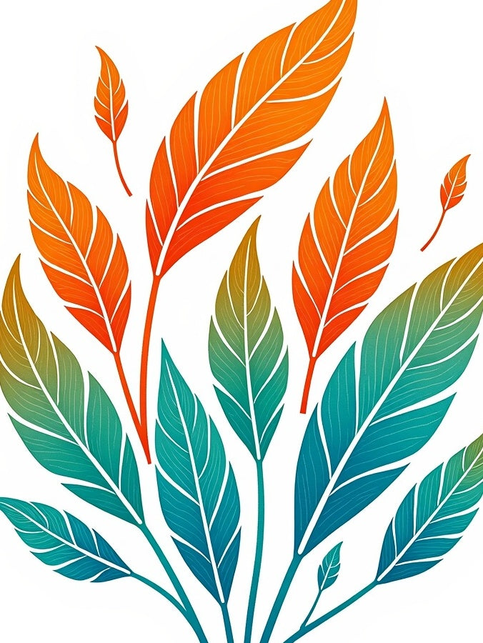 Tropical Feather Bold Pattern Rug