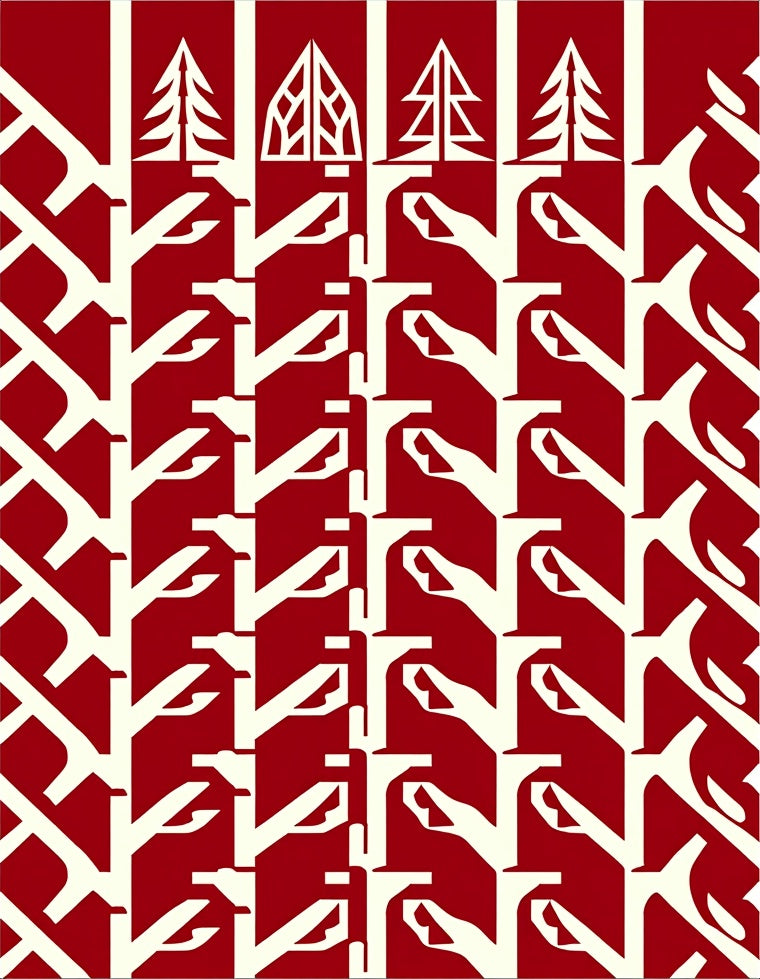 Abstract Tree And Branch Pattern Rug