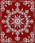 Red Snowflake Ornamental Pattern Design Rug