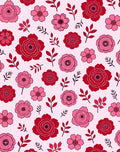 Bold Red Pink Flower Pattern Rug