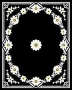 Classic Floral Border Design Rug